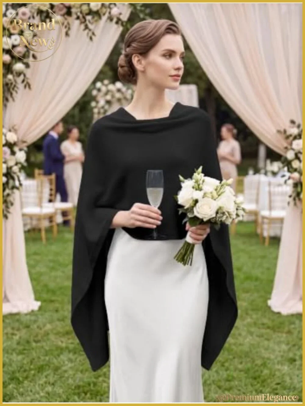 Womens Knit Pashmina Shawl Wrap Evening Dress Cover Up Wedding Cape